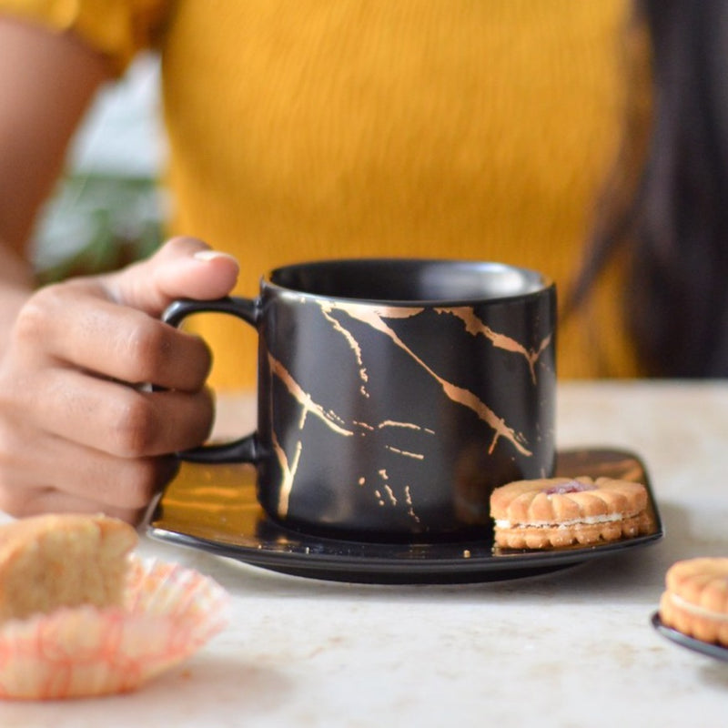 Marble Tea Cup and Saucer- Tea cup, coffee cup, cup for tea | Cups and Mugs for Office Table & Home Decoration