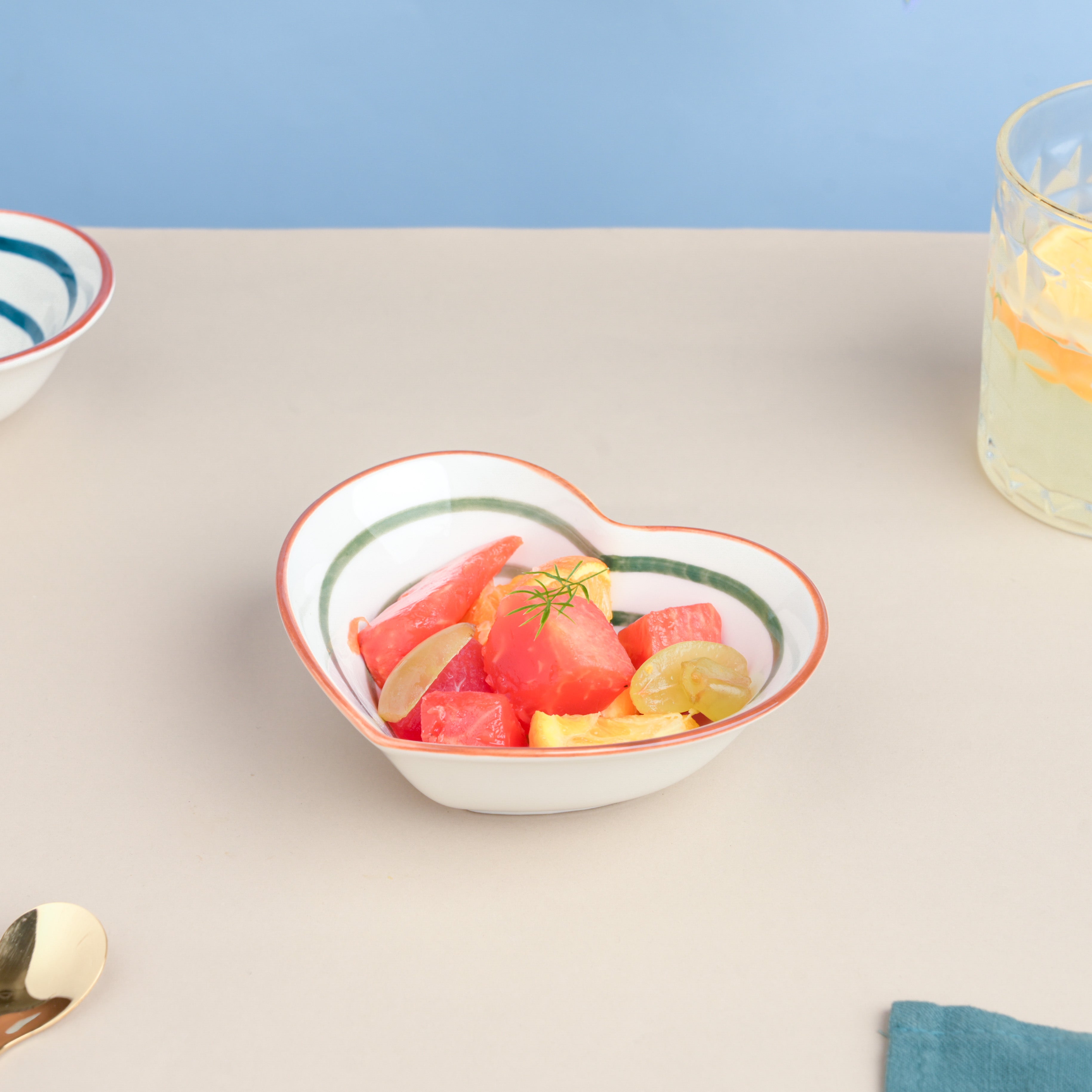 Green Illusion Heart Snack Bowl