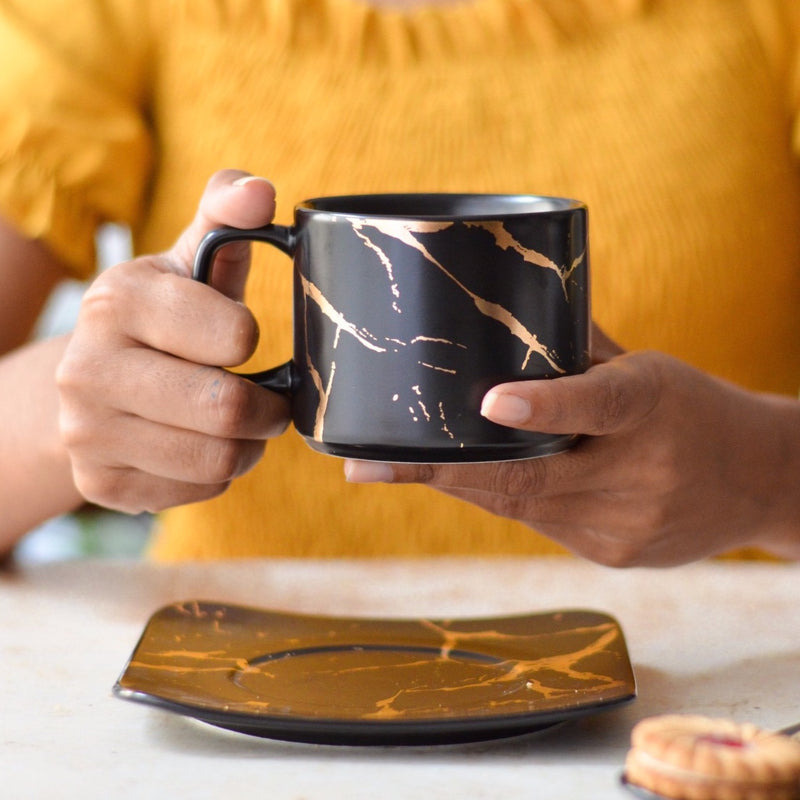Marble Tea Cup and Saucer- Tea cup, coffee cup, cup for tea | Cups and Mugs for Office Table & Home Decoration