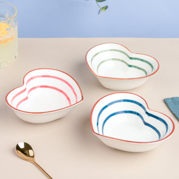 Green Illusion Heart Snack Bowl