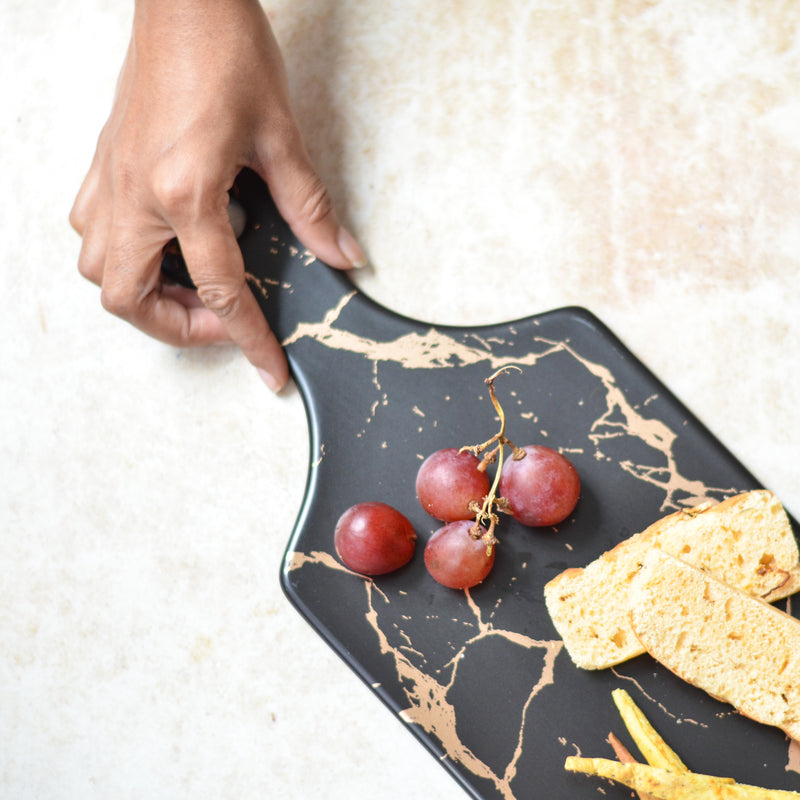 Black Marble Serving Platter - Ceramic platter, serving platter, fruit platter | Plates for dining table & home decor