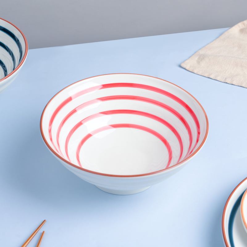 Spiral Red 22 Piece Dinner Set For 6