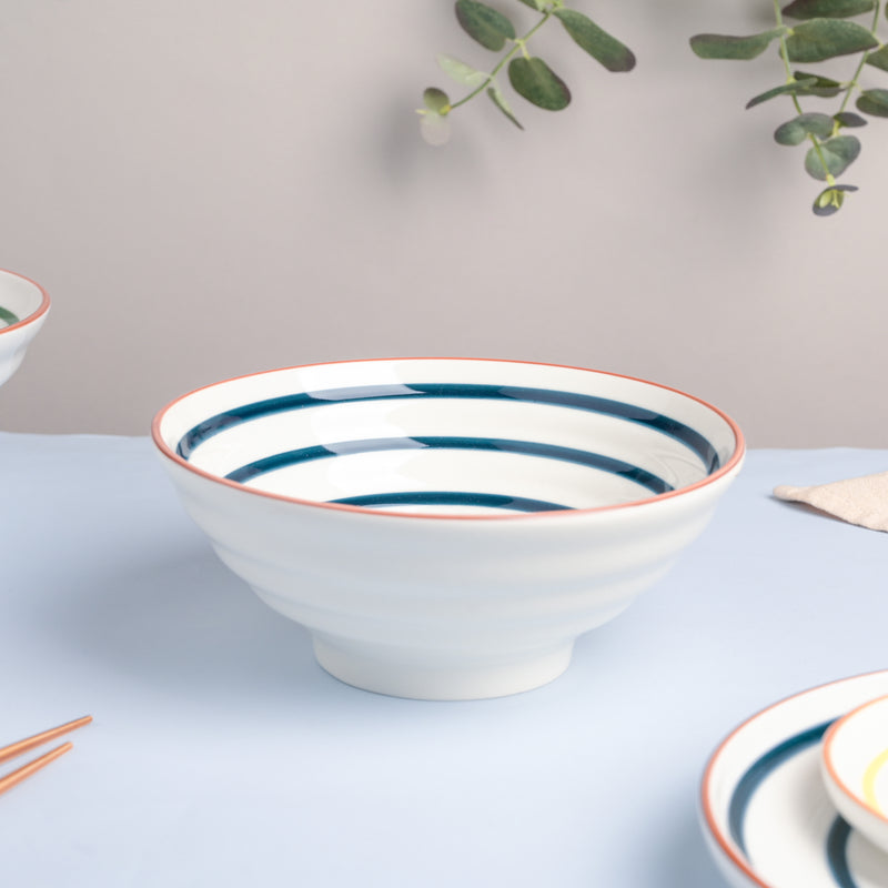 Blue Spiral Dinner Set 22 Piece Dinner Set For 6