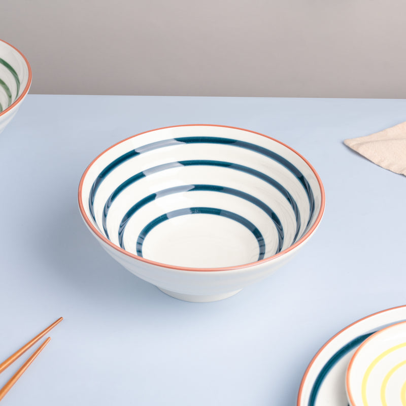 Blue Spiral Dinner Set 22 Piece Dinner Set For 6