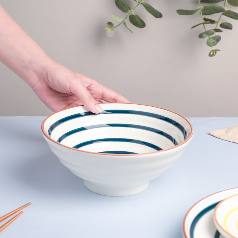 Blue Illusion Serving Bowl - Bowl, ceramic bowl, serving bowls, noodle bowl, salad bowls, bowl for snacks | Bowls for dining table & home decor