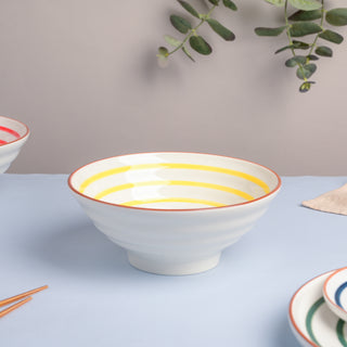 Yellow Illusion Ceramic Serving Bowl