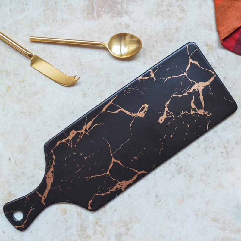 Black Marble Serving Platter - Ceramic platter, serving platter, fruit platter | Plates for dining table & home decor