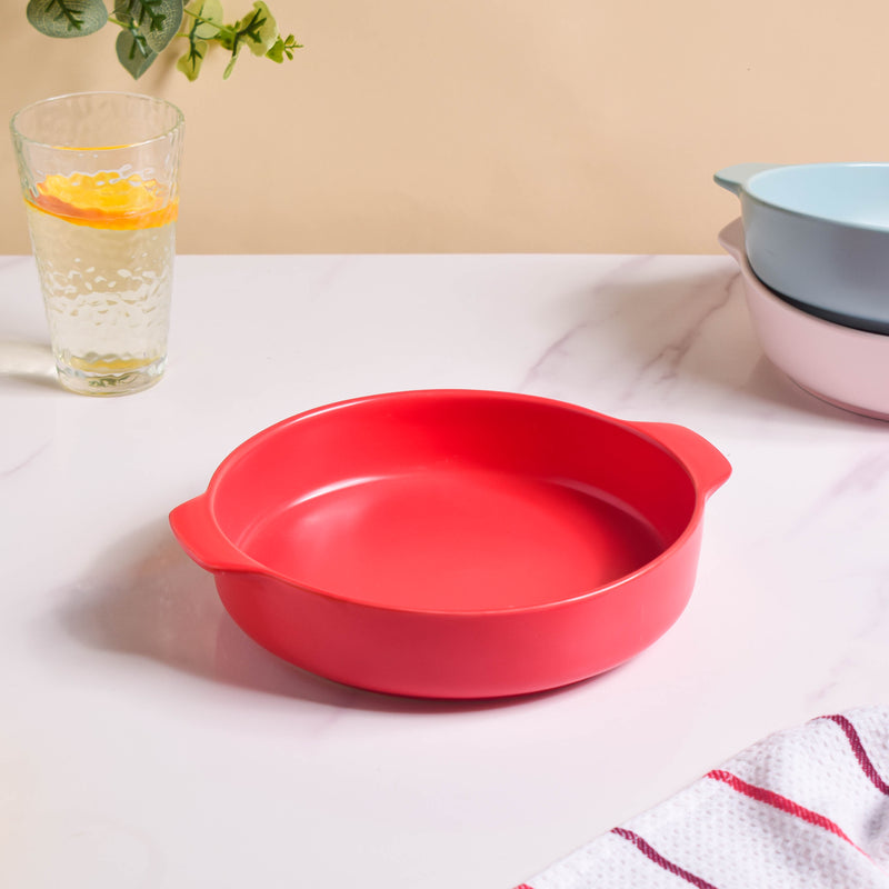 Solid Colored Baking Pot with Handle - Bowl, ceramic bowl, serving bowls, noodle bowl, salad bowls, bowl for snacks, baking bowls, large serving bowl, bowl with handle | Bowls for dining table & home decor
