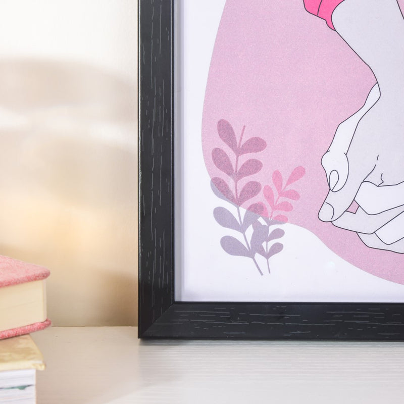 Holding Hands Framed Poster 9x9 Inch - Picture frames wall art for wall decoration, wall design | Room decoration items