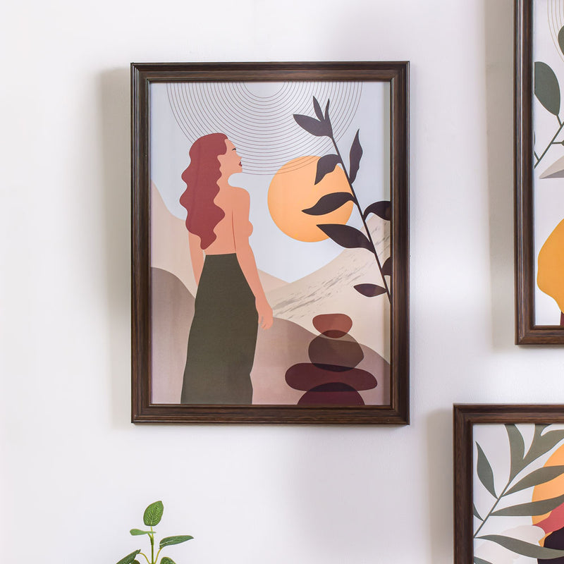 Boho Women Gallery Wall Art Set Of 3 18x13 Inch - Framed posters wall art for wall decoration, wall design | Room decoration items