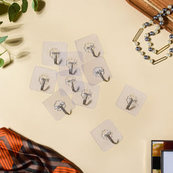 Transparent Hooks - Set of 10 - Wall hook/wall hanger for wall decoration & wall design | Home & room decoration ideas