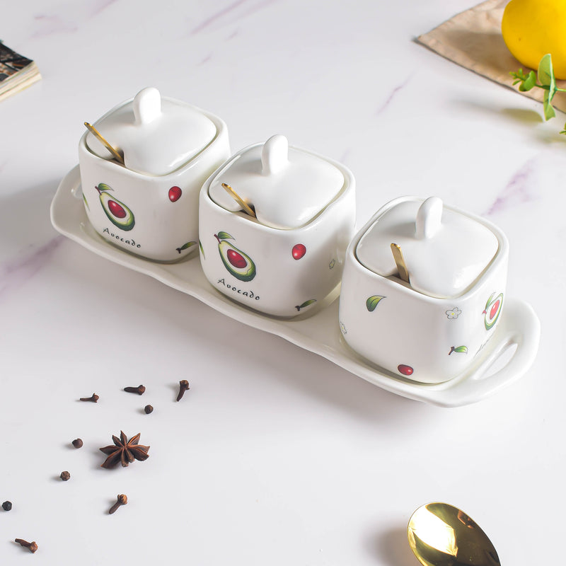 Avocado Spice Jar Set Of 3 - Jar