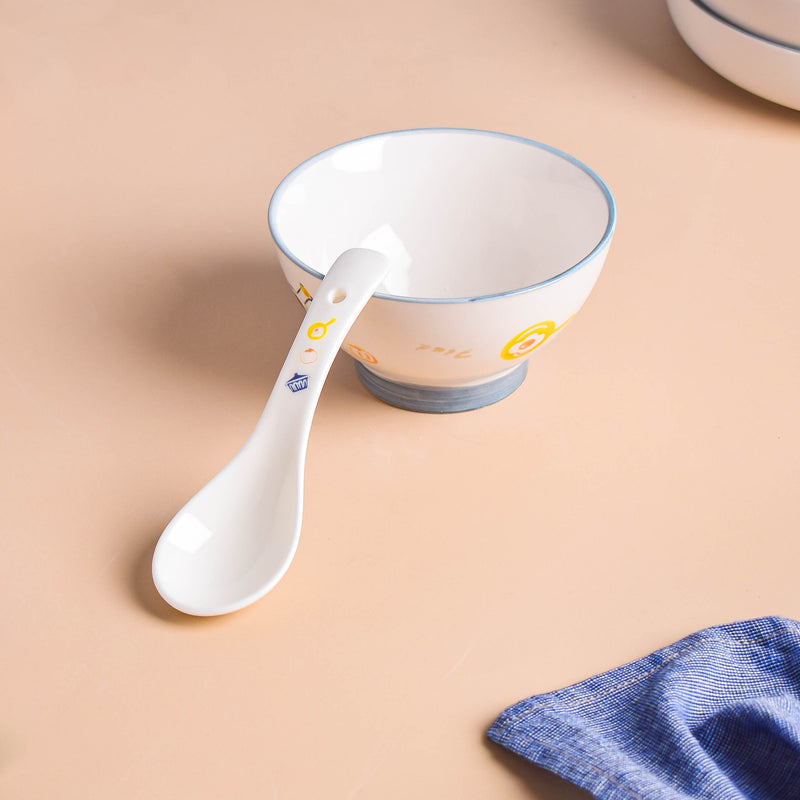 Patterned Soup Bowl Set For 4