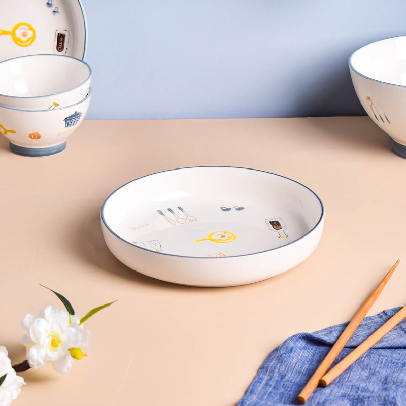 Patterned Soup Bowl Set For 4