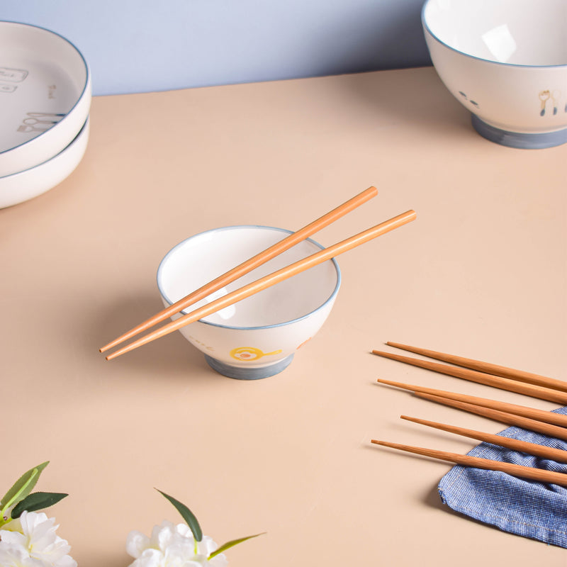 Patterned Soup Bowl Set For 4