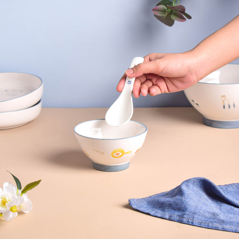 Patterned Soup Bowl Set For 4