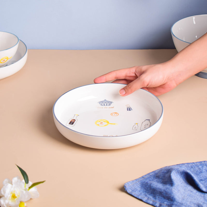 Patterned Soup Bowl Set For 4