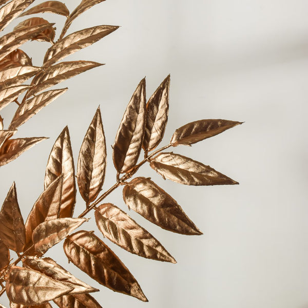 Faux Leaf Stem Gold Set Of 3 - Artificial Plant | Flower for vase | Home decor item | Room decoration item