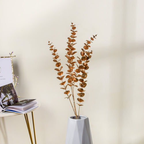 Artificial Eucalyptus Decor Stem Gold Set Of 4 - Artificial Plant | Flower for vase | Home decor item | Room decoration item