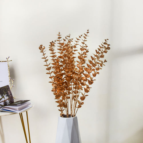 Artificial Eucalyptus Decor Stem Gold Set Of 4 - Artificial Plant | Flower for vase | Home decor item | Room decoration item