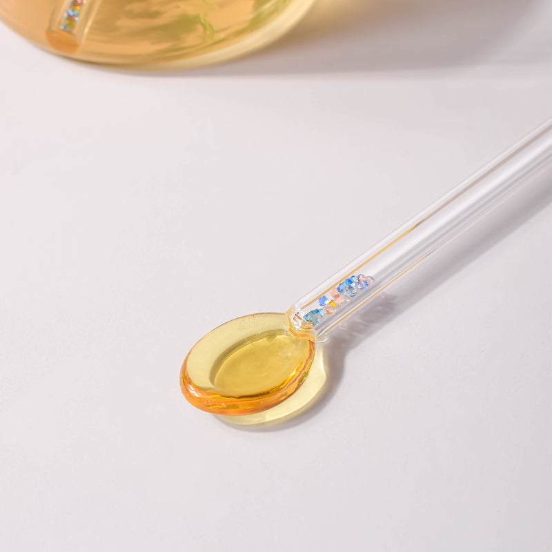 Glass Tea Spoon Set of 2 Yellow