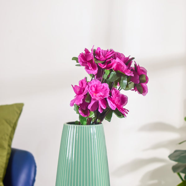 Artificial Camellia Flower Bouquet Fuchsia Pink Set Of 2 - Artificial flower | Home decor item | Room decoration item
