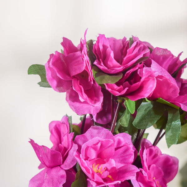 Artificial Camellia Flower Bouquet Fuchsia Pink Set Of 2 - Artificial flower | Home decor item | Room decoration item