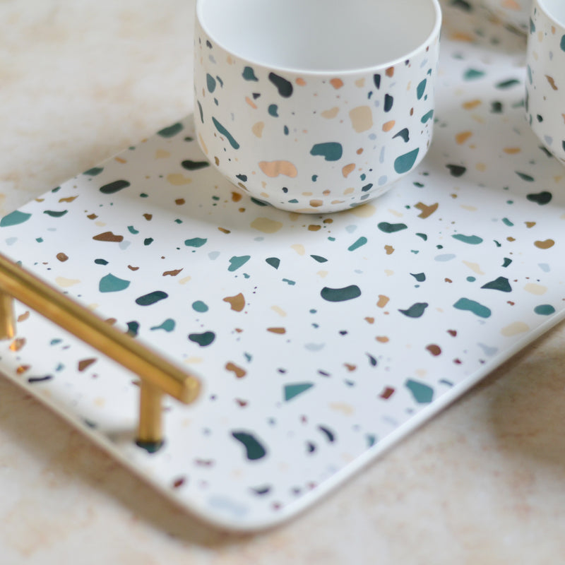 Terrazzo Tea Set With Tray - Tea cup set, tea set, teapot set | Tea set for Dining Table & Home Decor
