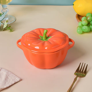 Quirky Pumpkin Bowl With Lid Orange 350 ml