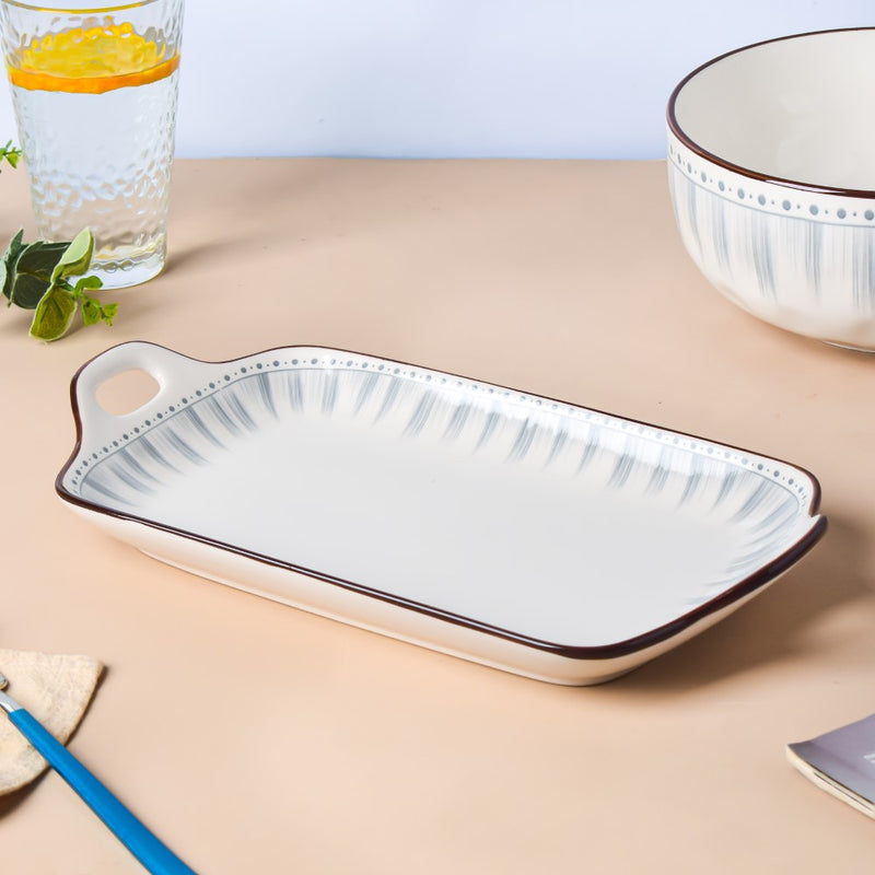 Dainty Patterned Baking Dish 11.5 Inch 250 ml - Ceramic platter, serving platter, fruit platter | Plates for dining table & home decor