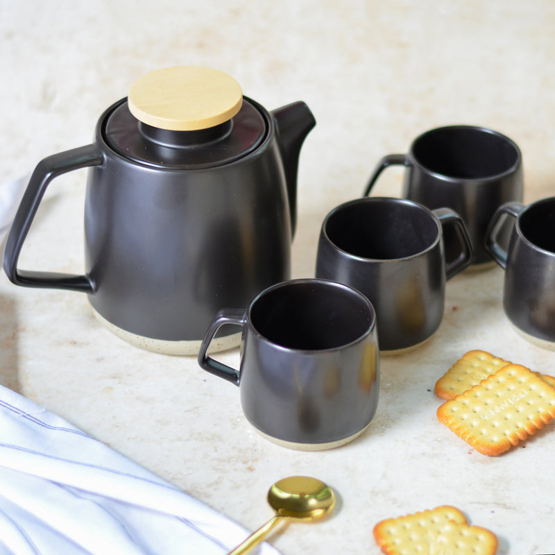 Black Tea Set - Tea cup set, tea set, teapot set | Tea set for Dining Table & Home Decor
