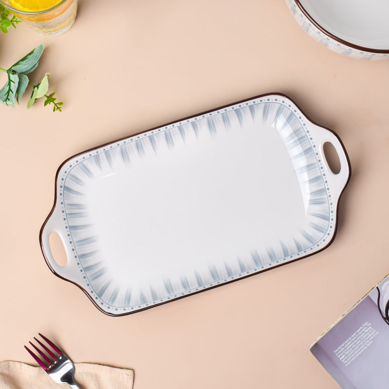 Dainty Patterned Baking Dish 11.5 Inch 250 ml - Ceramic platter, serving platter, fruit platter | Plates for dining table & home decor