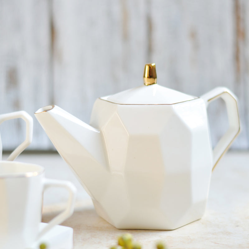 Modern Tea Set White - Tea cup set, tea set, teapot set | Tea set for Dining Table & Home Decor