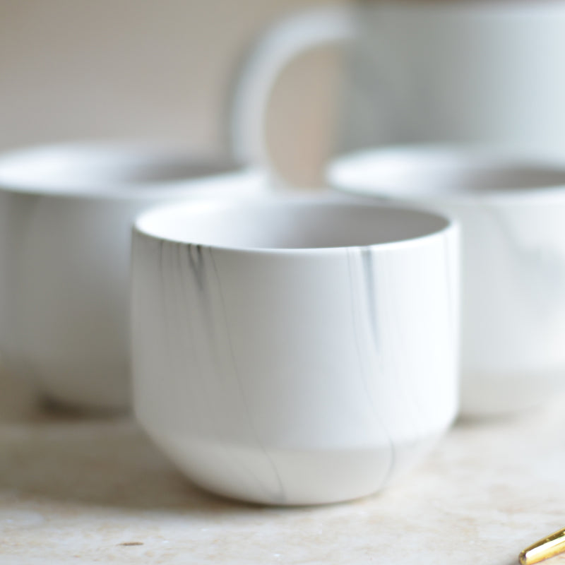 White Tea Set - Tea cup set, tea set, teapot set | Tea set for Dining Table & Home Decor