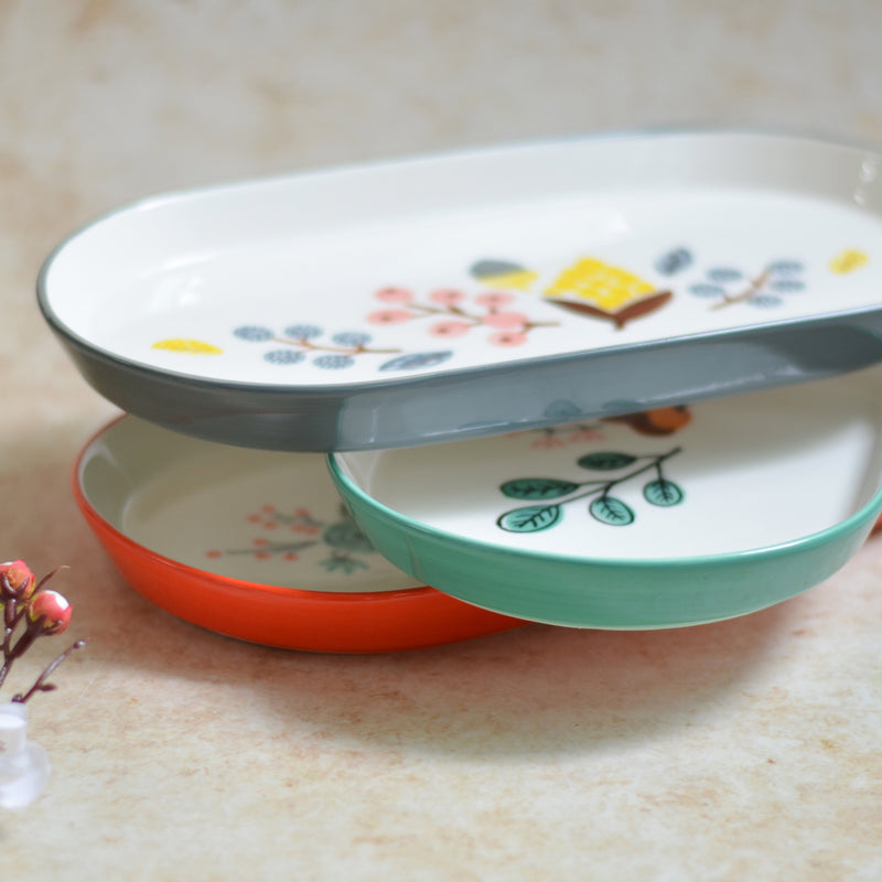 Bloom Tray - Ceramic platter, serving platter, fruit platter | Plates for dining table & home decor