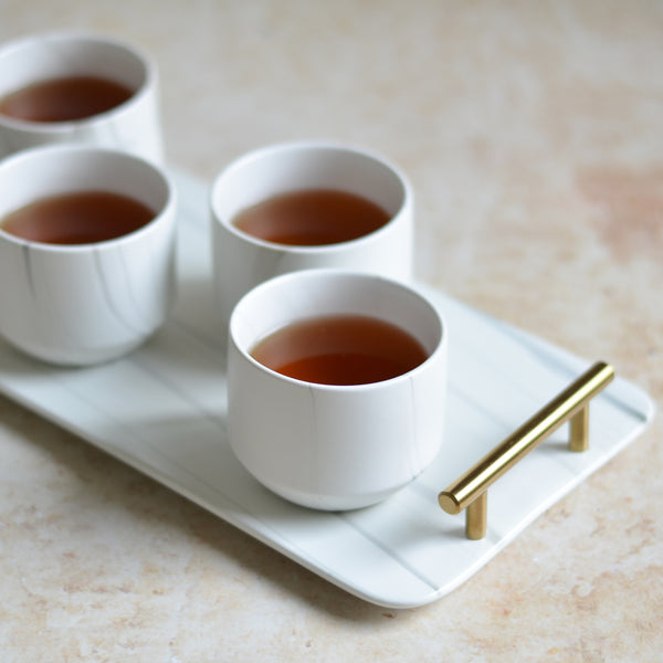 White Tea Set - Tea cup set, tea set, teapot set | Tea set for Dining Table & Home Decor