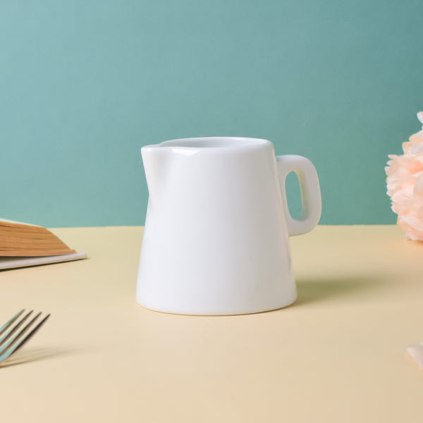 Riona Ceramic Mini Milk Pot White - Coffee creamer, milk pot | Milk pot for Dining table & Home decor