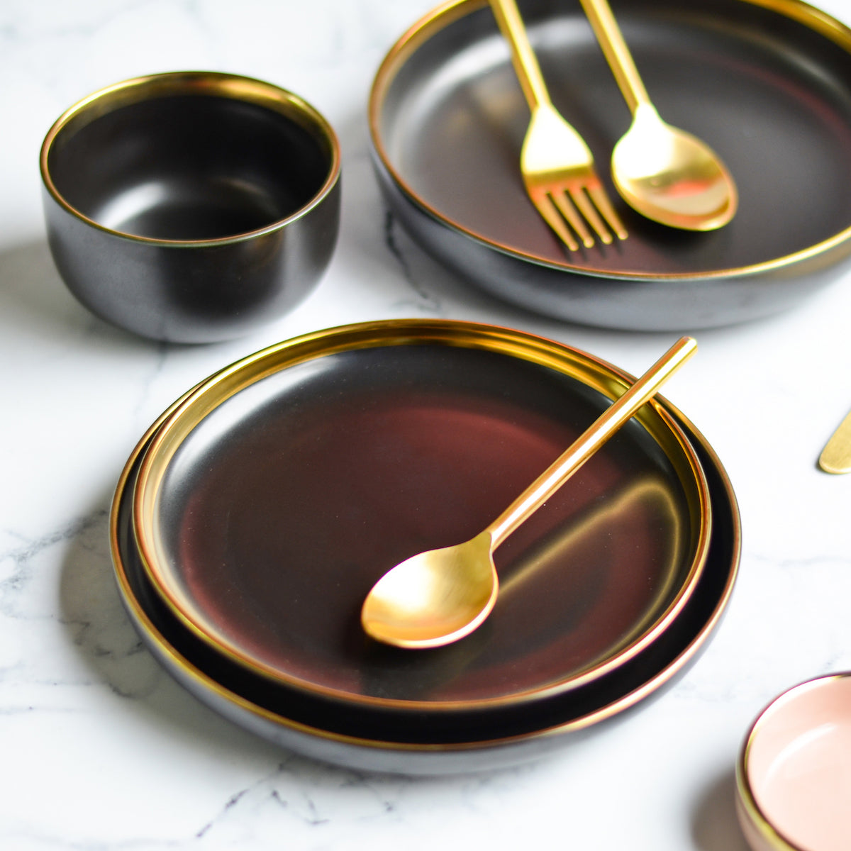 VERA Ceramic Dinner Plate Black 10 Inch Online Premium Dinner