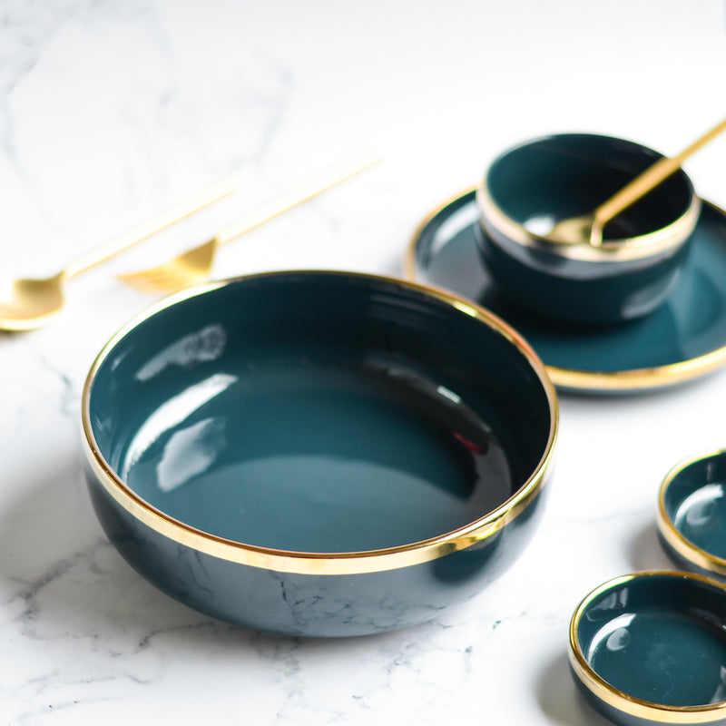 VERA Blue Bowls - Bowl, ceramic bowl, serving bowls, noodle bowl, salad bowls, bowl for snacks, large serving bowl | Bowls for dining table & home decor