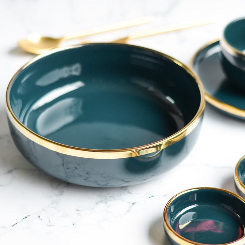 VERA Blue Bowls - Bowl, ceramic bowl, serving bowls, noodle bowl, salad bowls, bowl for snacks, large serving bowl | Bowls for dining table & home decor