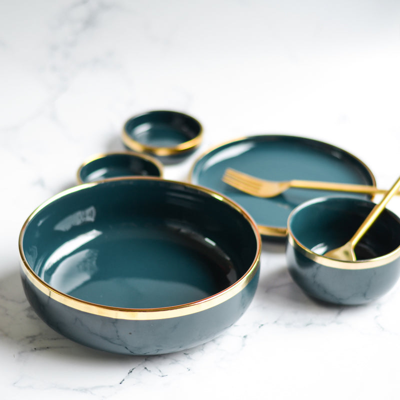 VERA Blue Bowls - Bowl, ceramic bowl, serving bowls, noodle bowl, salad bowls, bowl for snacks, large serving bowl | Bowls for dining table & home decor