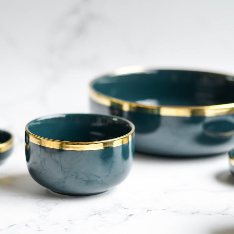 VERA Blue Bowls - Bowl, ceramic bowl, serving bowls, noodle bowl, salad bowls, bowl for snacks, large serving bowl | Bowls for dining table & home decor
