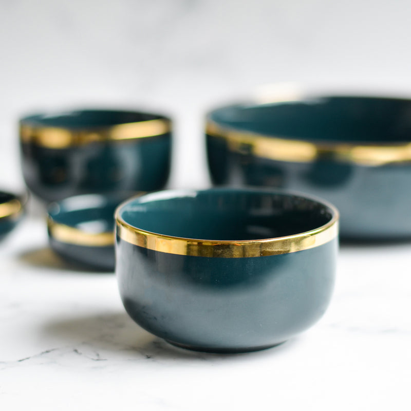 VERA Blue Bowls - Bowl, ceramic bowl, serving bowls, noodle bowl, salad bowls, bowl for snacks, large serving bowl | Bowls for dining table & home decor