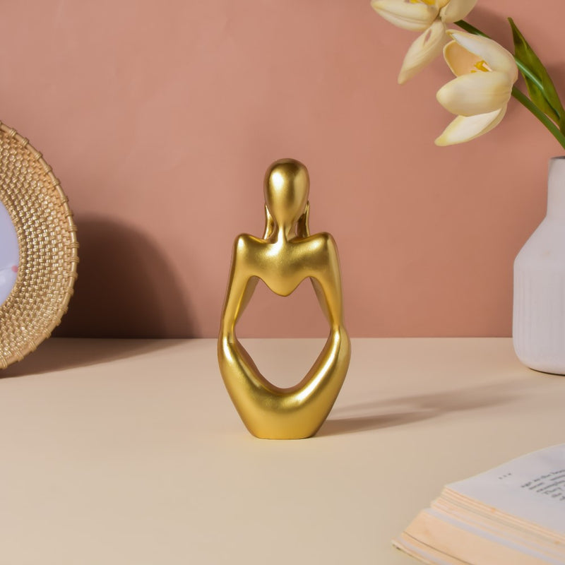 Gold Sitting Showpiece In Thought - Showpiece | Home decor item | Room decoration item