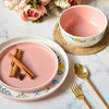 Pink Floral Bowl - Bowl,ceramic bowl, snack bowls, curry bowl, popcorn bowls | Bowls for dining table & home decor