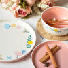 Pink Floral Bowl - Bowl,ceramic bowl, snack bowls, curry bowl, popcorn bowls | Bowls for dining table & home decor