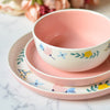 Pink Floral Bowl - Bowl,ceramic bowl, snack bowls, curry bowl, popcorn bowls | Bowls for dining table & home decor
