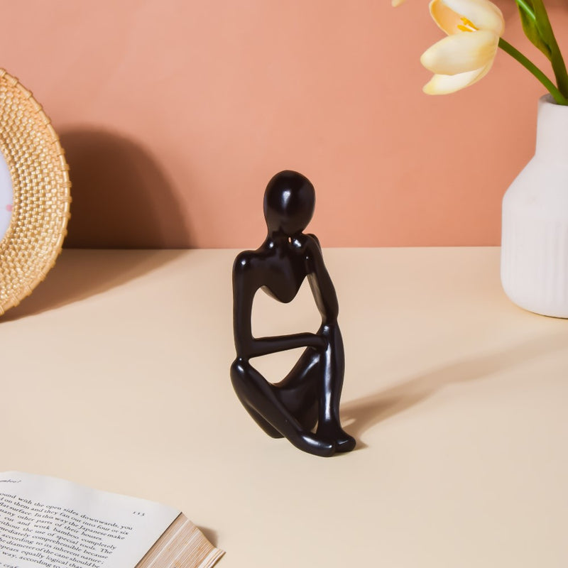 Black Sitting Showpiece Thinking - Showpiece | Home decor item | Room decoration item