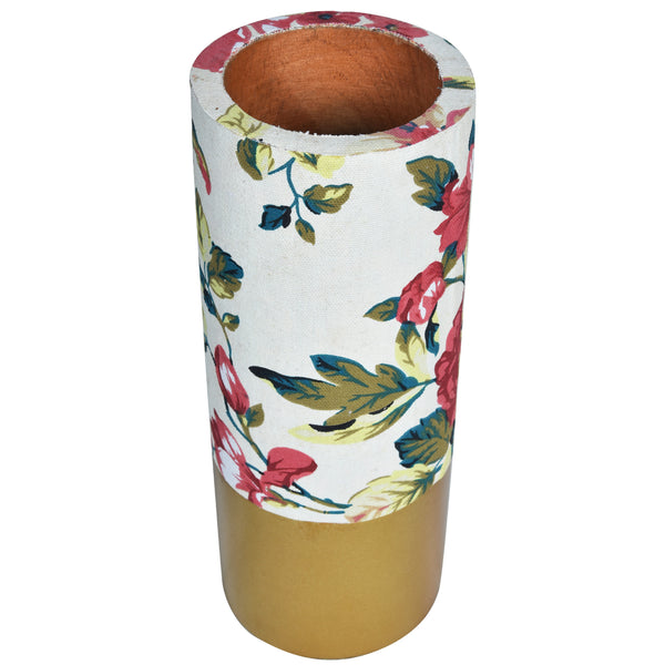 SPRING Floral Vase - White & Gold - Flower pattern - Flower vase for home decor, office and gifting | Home decoration items