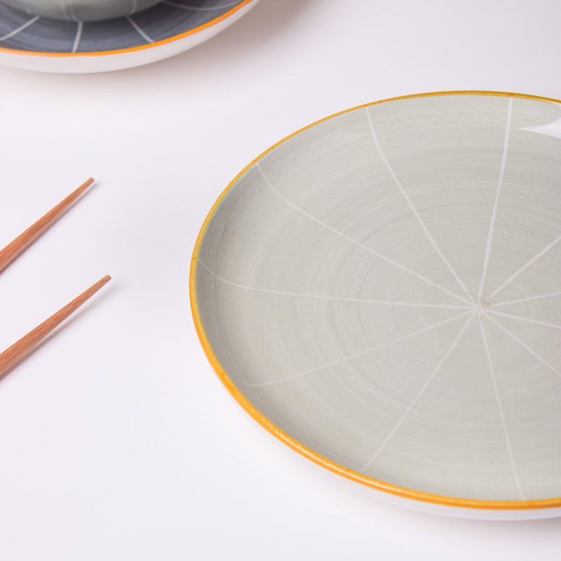 Willow Light Grey Breakfast Plate 8 inch - Serving plate, snack plate, dessert plate | Plates for dining & home decor